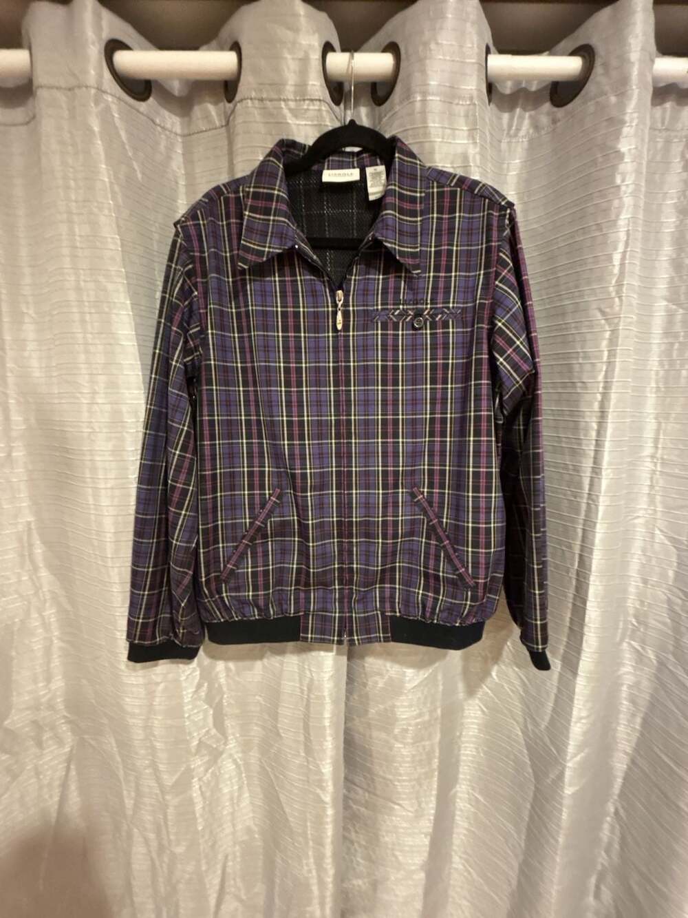 Lizgolf by Liz Claiborne Plaid Full Zip Jacket Size M
